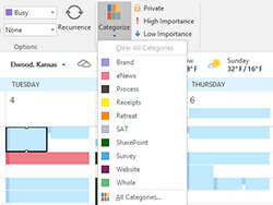 office 365 colors categories
